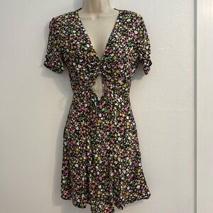 Floral open front dress